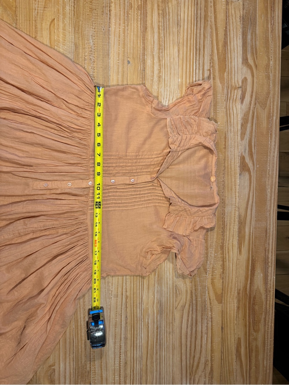 Women’s Peach Ruffle Button-Front Tunic - Picture 8 of 8